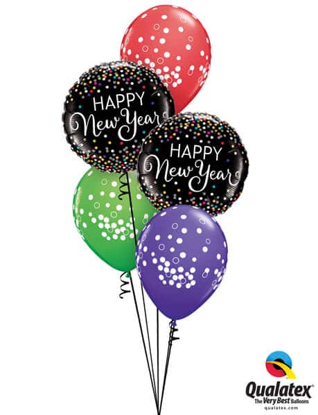Bukiet 633 Confetti New Year Qualatex #52891 52964-6