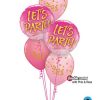 Bukiet 632 Pink & Rose "Let's Party!" Qualatex #57301-2 56844-3 43766-2 43791