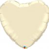 36″ / 91cm Solid Colour Heart Pearl Ivory Qualatex #74627