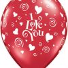 16" / 41cm I Love You Swirling Hearts Qualatex #84754-1