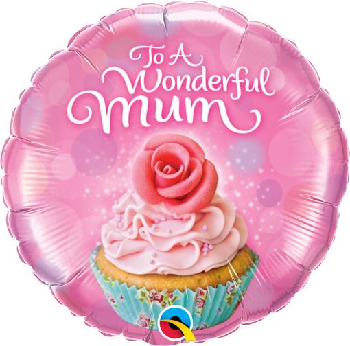 18" / 46cm To A Wonderful Mum Cupcake Qualatex #90585