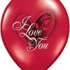 11" / 28cm I Love You Red Rose Ruby Red Qualatex #97513-1