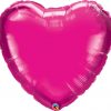 36" / 91cm Solid Colour Heart Magenta Qualatex #99338