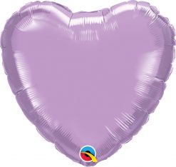 18″ / 46cm Solid Colour Heart Pearl Lavender Qualatex #99348