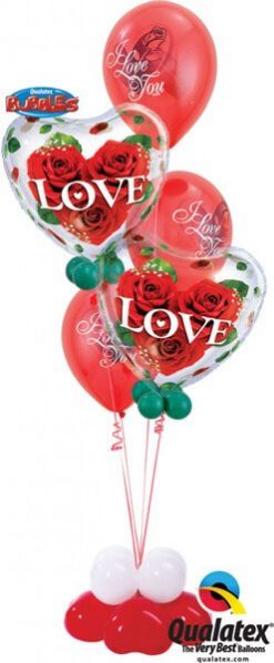 Bukiet 117 Love Roses Qualatex #33878-2 23400-3 43607-4 43599-4