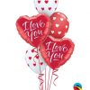 Bukiet 644 Red & White Valentine's Hearts Qualatex #29133-2 76928-2