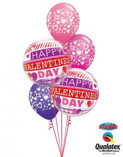 Bukiet 119 Valentine's Stripe Patterns Qualatex #21890-2 40863-3