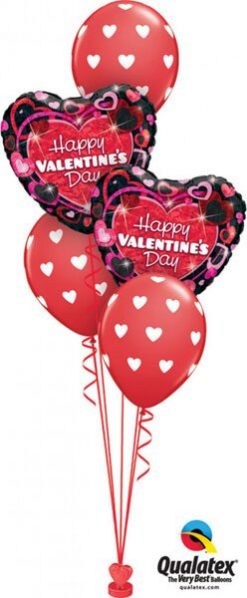 Bukiet 405 Valentine”s Shimmering Hearts Qualatex #40865-2 18079-3