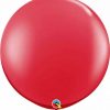 3' 91cm Transparent Ruby Red Qualatex #43057-1