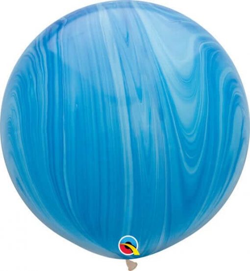 30" / 76cm Super Agate Blue Rainbow Qualatex #63756-1