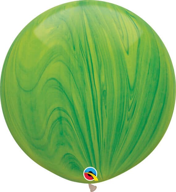 30 76cm SuperAgate Green Rainbow Qualatex #63757-1