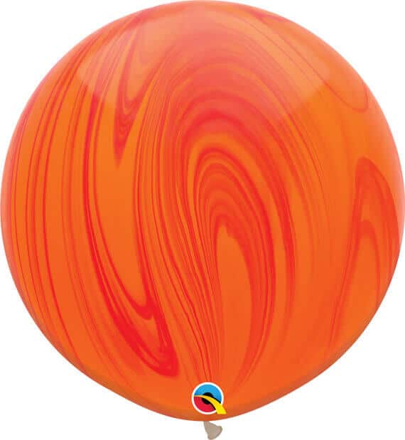 30 76cm SuperAgate Red Orange Rainbow Qualatex #63759-1