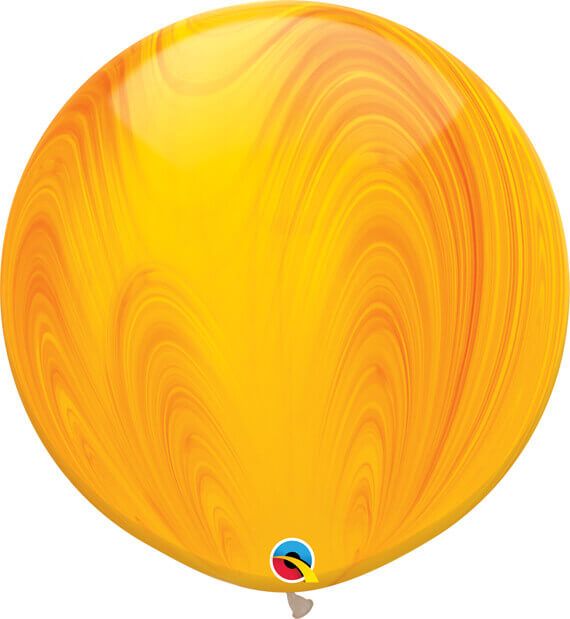 30 76cm SuperAgate Yellow Orange Rainbow Qualatex #63760-1