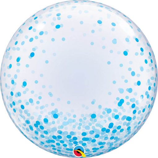 24″ / 61cm Deco Bubble Blue Confetti Dots Qualatex #57789