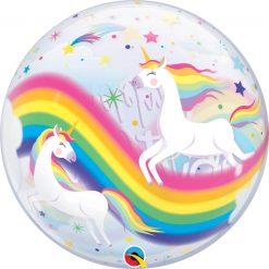 22" / 56cm Birthday Rainbow Unicorns Qualatex #87744
