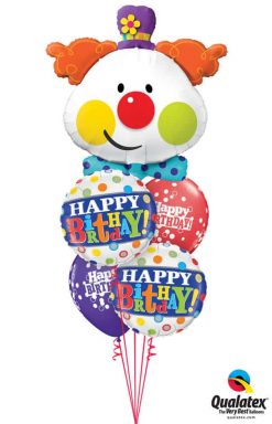 Bukiet 739 Colorful Clown Birthday Qualatex #49403 49047-2 52975-2