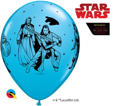 11" / 28cm Star Wars: The Last Jedi Asst of Red, Lime Green, Robin's Egg Blue Qualatex #55507-1