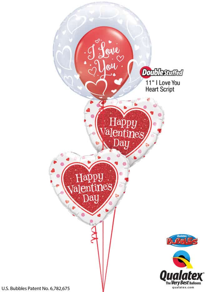 Bukiet 775 "I Love You" Valentine's Bubble Qualatex #29505 57055 78535-2