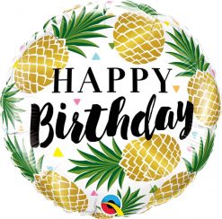 18″ / 46cm Birthday Golden Pineapple Qualatex #57277