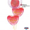 Bukiet 773 Pink Confetti "Happy Valentine's Day!" Qualatex #57790 48203-2 78539-2