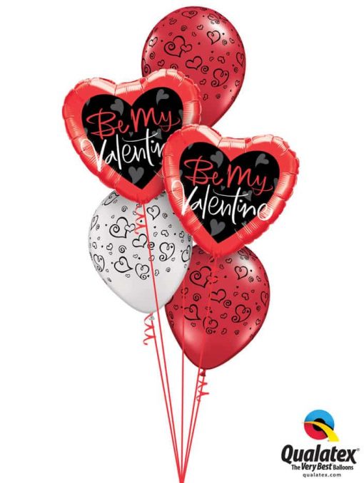 Bukiet 781 Red & White "Be Mine" Valentine's Qualatex #78537-2