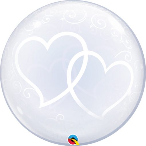 24″ / 61cm Deco Bubble Entwined Hearts Qualatex #84696