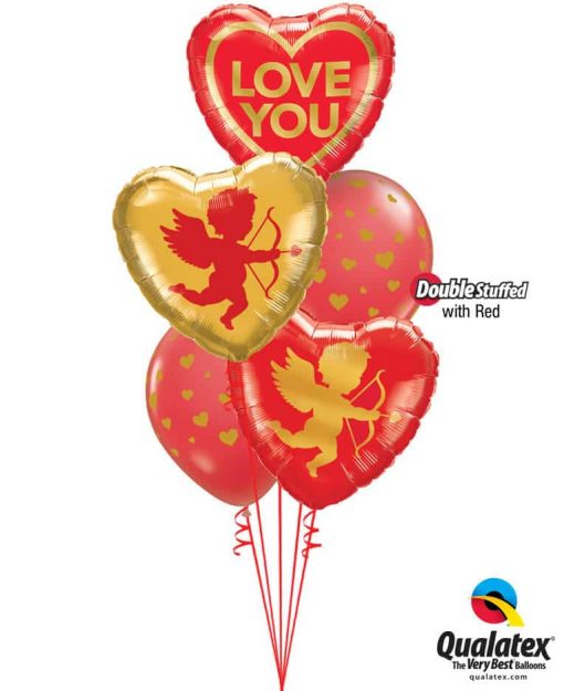 Bukiet 857 Cupid’s Cutest Valentine! Qualatex #97168 97152-2 85706-3 43790-3
