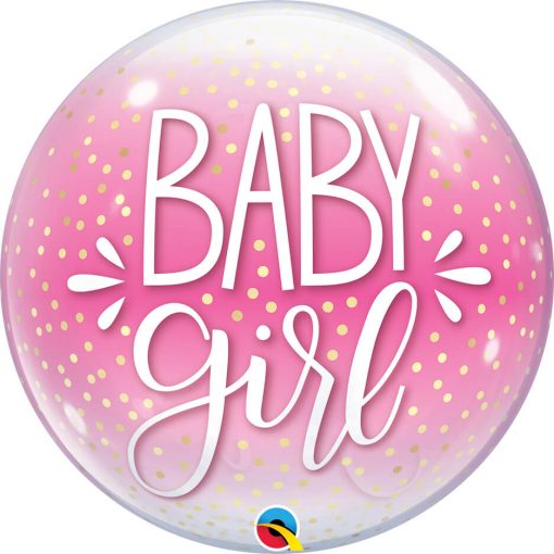 22" / 56cm Baby Girl Pink & Confetti Dots Qualatex #10035