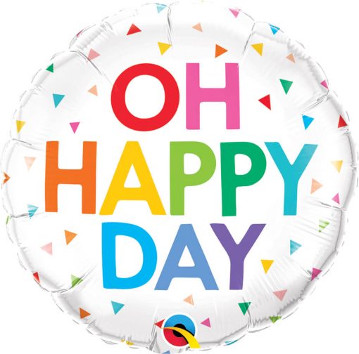 18″ / 46cm Oh Happy Day Rainbow Confetti Qualatex #10200