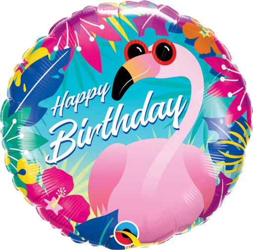 18" / 46cm Birthday Tropical Flamingo Qualatex #10220