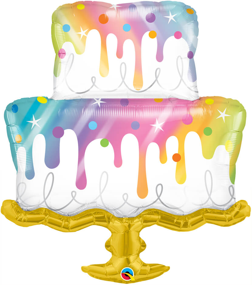 39″ / 99cm Rainbow Drip Cake Qualatex #10506