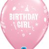 11" / 28cm 6szt Birthday Girl Pink Qualatex #17921