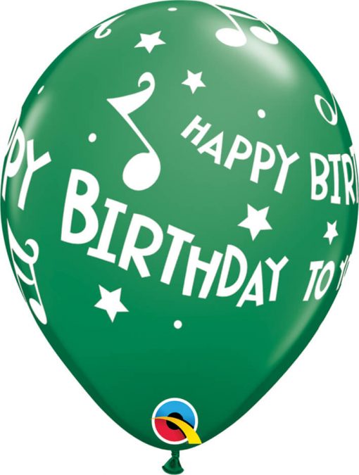 11" / 28cm Happy Birthday To You - Music Notes Carnival Asst Qualatex #18461-1