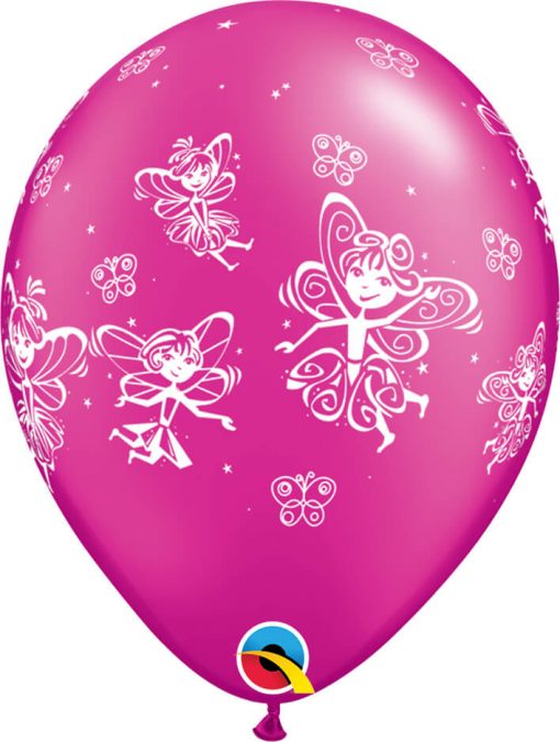 11" / 28cm Fairies & Butterflies Asst of Pearl Lavender, Pearl Magenta, Pearl Pink Qualatex #21573-1