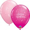 11" / 28cm Birthday Shining Star Asst of Wild Berry, Pink Qualatex #25588-1