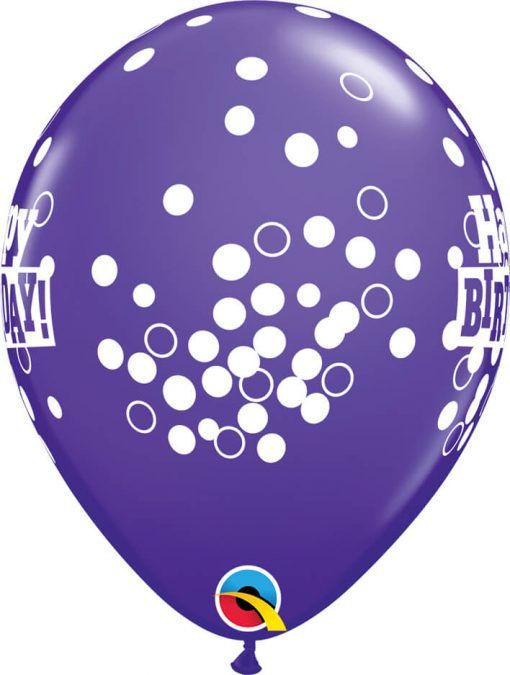 11" / 28cm 6szt Birthday Confetti Dots Retail Asst Qualatex #52975