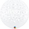3' / 91cm Birthday Confetti Dots-A-Round Diamond Clear Qualatex #53546-1