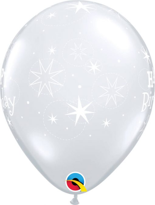 11" / 28cm Birthday Sparkle Diamond Clear Qualatex #54161-1
