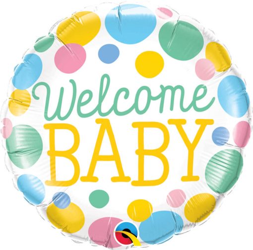 18" / 46cm Welcome Baby Dots Qualatex #55391
