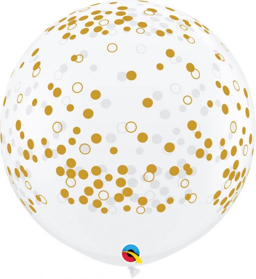 3' / 91cm Confetti Dots-A-Round Diamond Clear Qualatex #57893-1