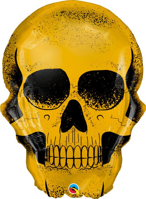 36″ / 91cm Golden Skull Qualatex #58135