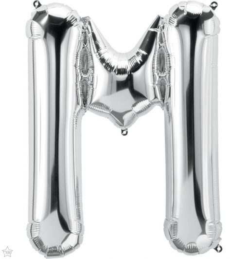 34" / 86cm Silver Letter M North Star Balloons #58962