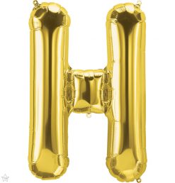 34" / 86cm Gold Letter H North Star Balloons #59926