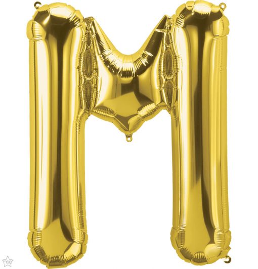 34" / 86cm Gold Letter M North Star Balloons #59936