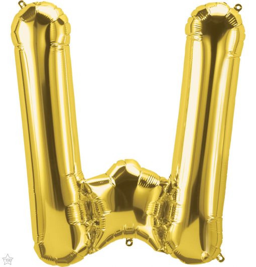 34" / 86cm Gold Letter W North Star Balloons #59956