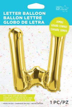 34" / 86cm Gold Letter W North Star Balloons #59956