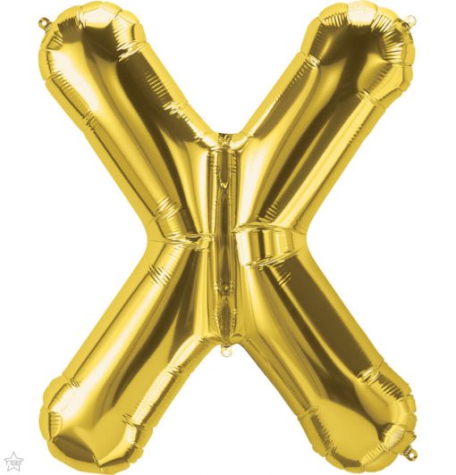 34" / 86cm Gold Letter X North Star Balloons #59958