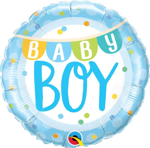 18″ / 46cm Baby Boy Banner & Dots Qualatex #85901