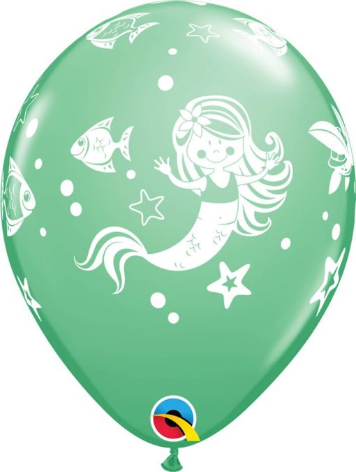 11" / 28cm Merry Mermaid & Friends Asst of Spring Lilac, Wintergreen, Rose Qualatex #86023