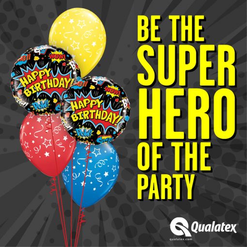 18″ / 46cm Birthday Super Hero Black Qualatex #88148